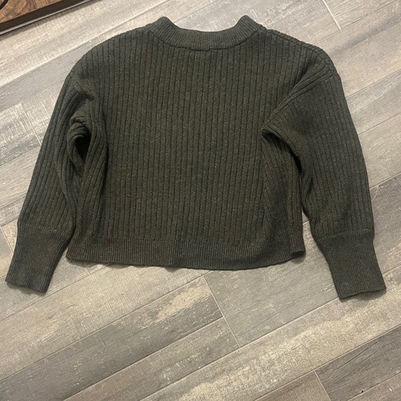 Poof! Olive Ribbed Crew Neck Sweater - Picture 5 of 7